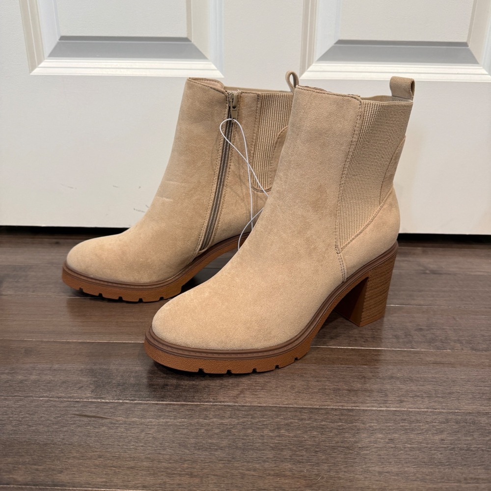 Altar'd State Rachel Booties Rapid Sand Block Heel Ankle Boots Size 10 - Picture 6 of 12